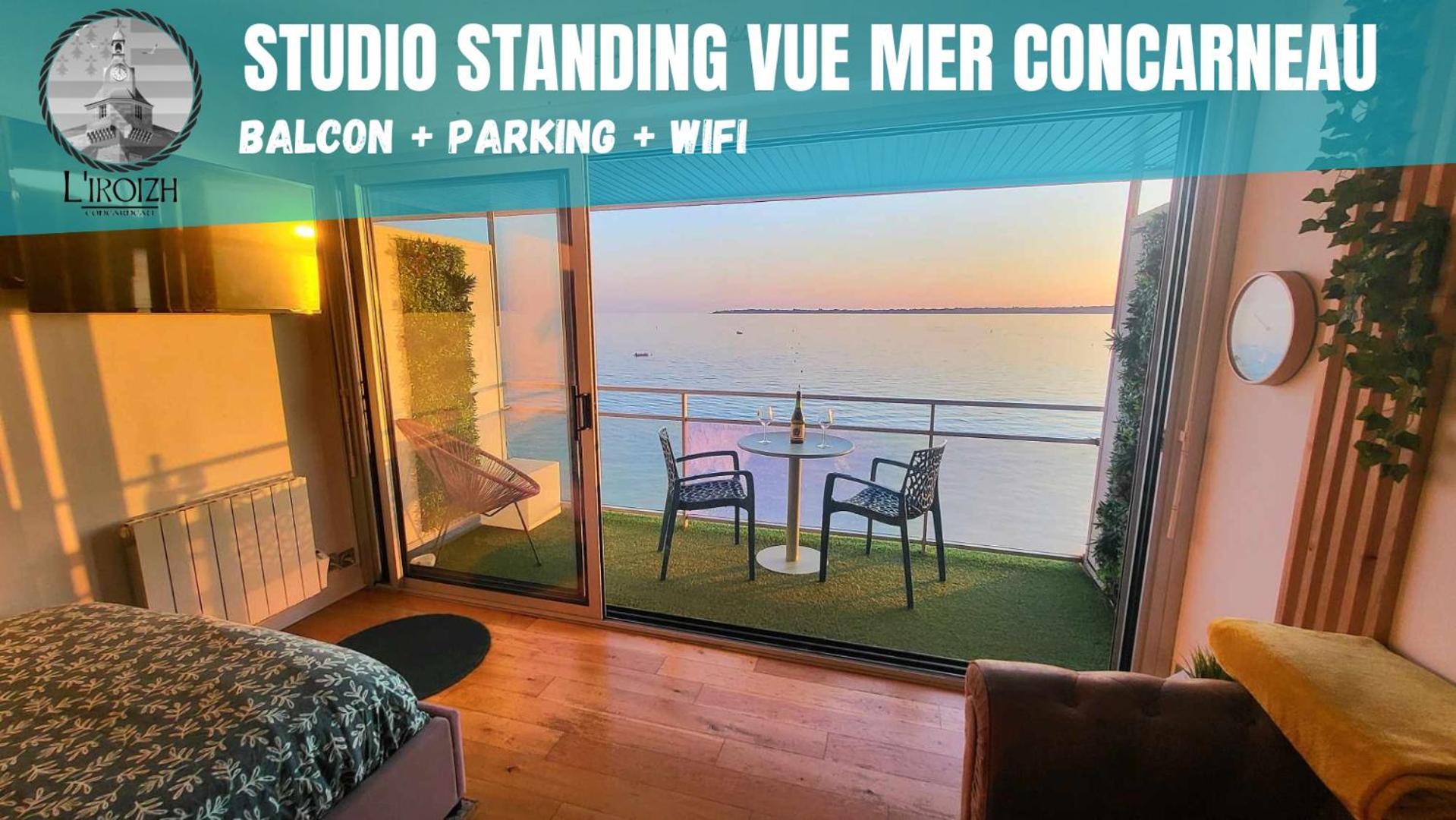 - L'Iroizh - Concarneau - Vue Mer Panoramique - Studio Standing Plage Des Sables Blancs - Parking - Panoramic Sea View - Near Thalassotherapy - Wifi - 外观 照片